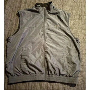 Greg Norman for Tasso Elba Mens‎ XL Black Full Zip Fleece Lined Golf Vest Shark